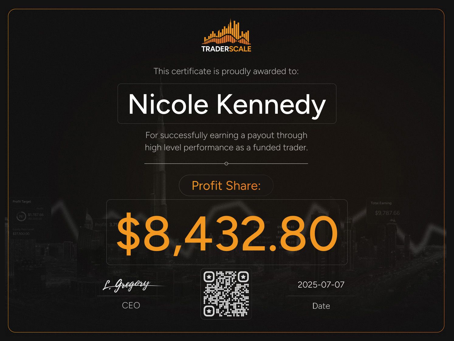 Traderscale Certificate