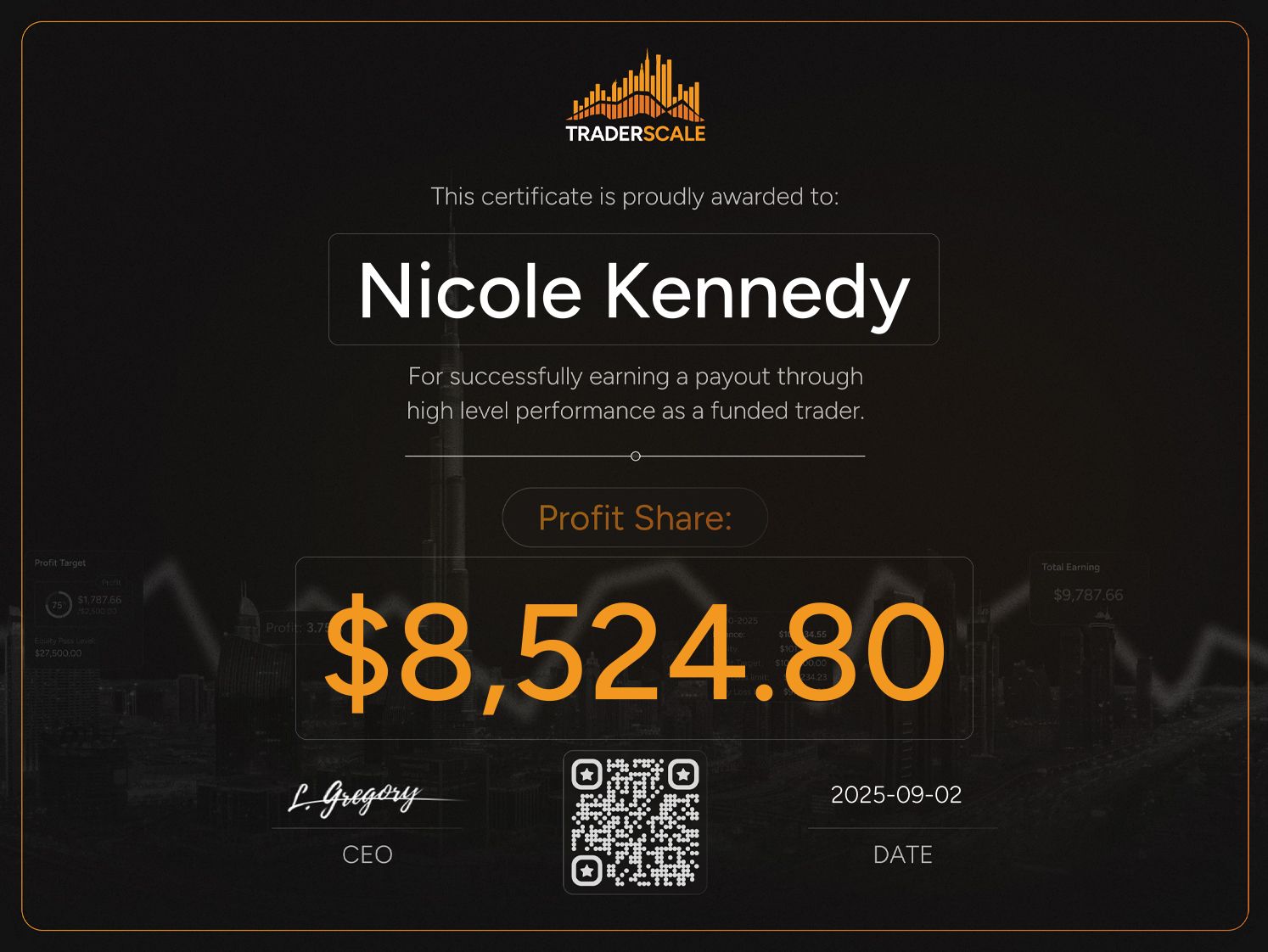 Traderscale Certificate