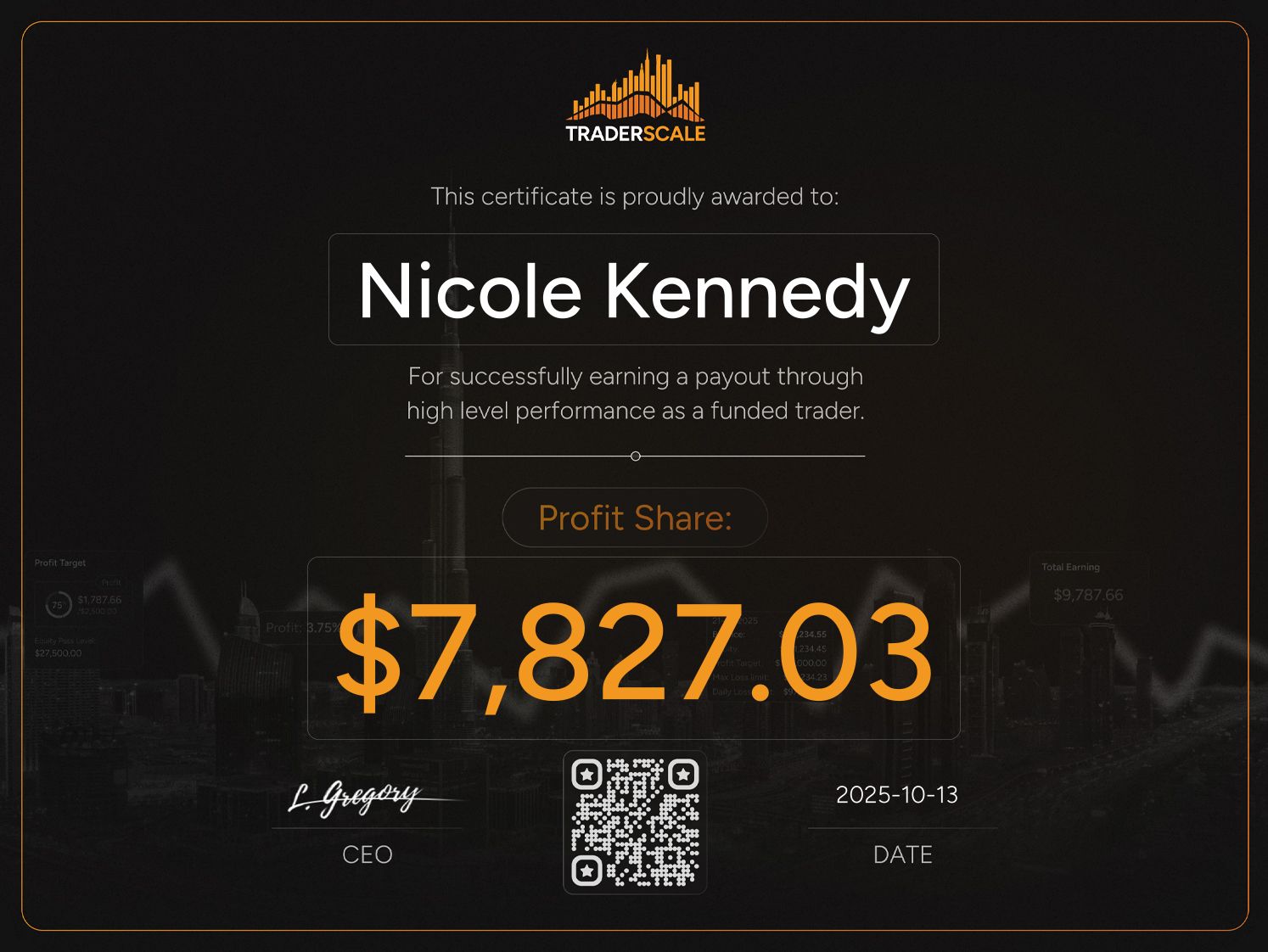 Traderscale Certificate