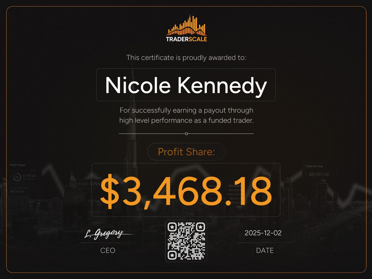 Traderscale Certificate