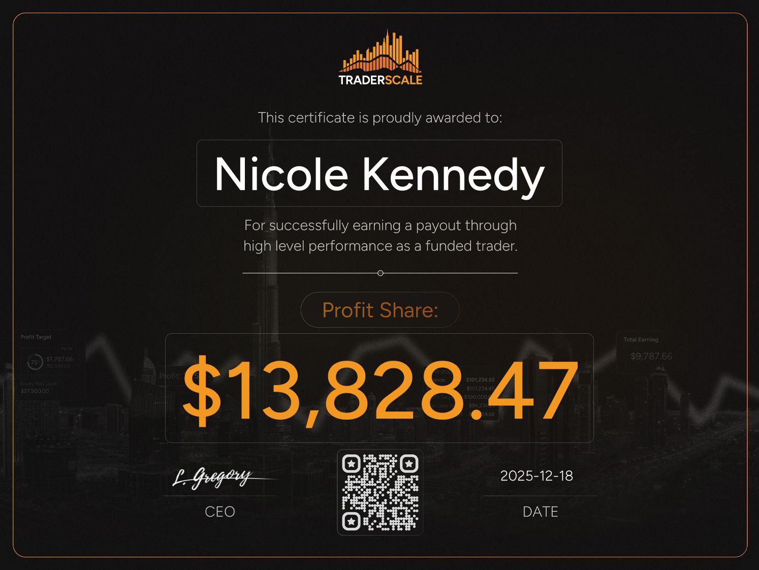 Traderscale Certificate
