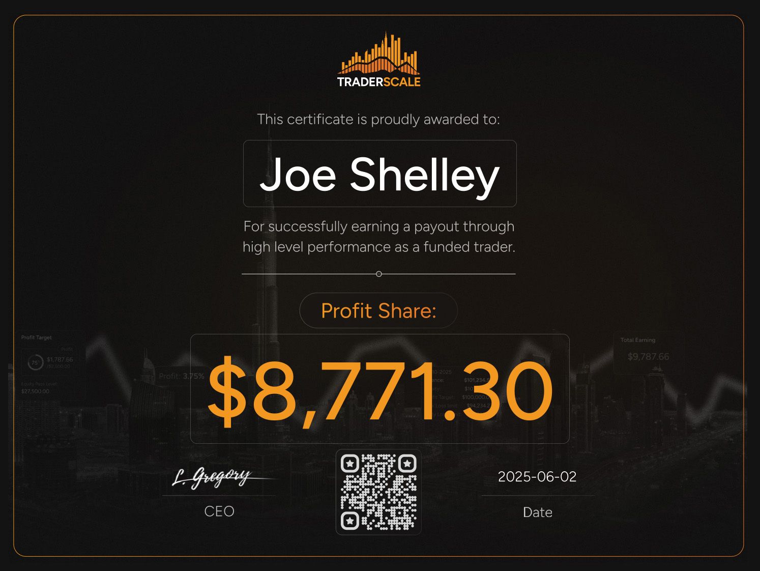 Traderscale Certificate